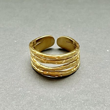 Anel Ondas Douradas