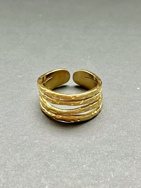 Anel Ondas Douradas
