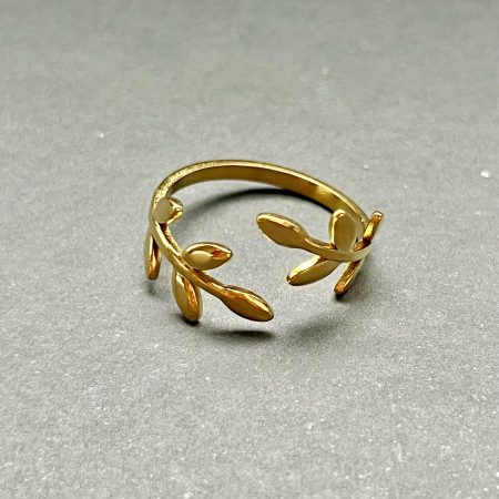 Anel Folhas Douradas